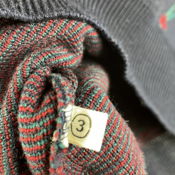 Vintage IZOD 100% Wool Men Crew Sweater SZ M Blue with Red/Green Pattern - Picture 9 of 11
